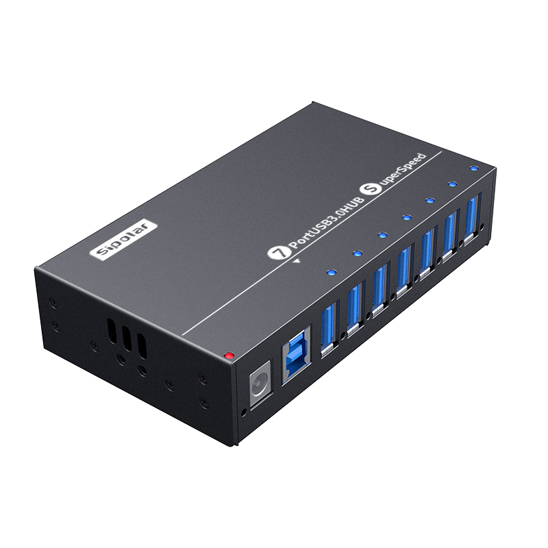 Usb Hub - A-173 Sipolar 7-poorts USB-hub 36W snellaadhub