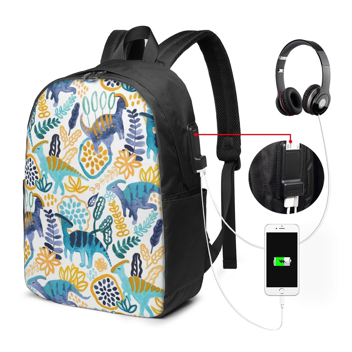 Laptop Bag - Gouache Parasaurolophuses Rugzak Reisnotebooktas Computer Student