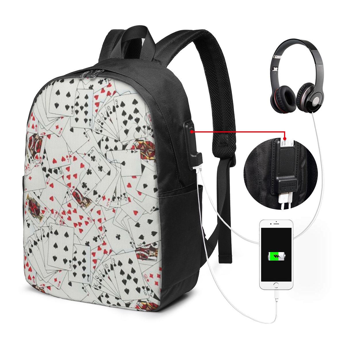 Speelkaarten Poker Print Rugza - Laptop Bag recensie en prijs
